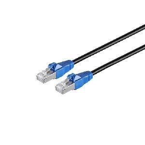 Patchkabel Cat. 6A EasyPull, LSZH, schwarz, 0,25m 08-27005