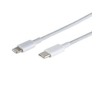 USB-C Adapterkabel, 8-Pin, PD, ABS, weiß, 1m 14-13051