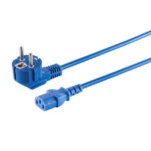 Schutzkontakt 90° - Kaltgerätebuchse, blau, 1,8m 09-05181