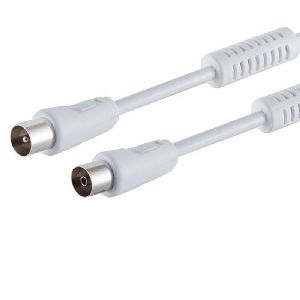 Antennenkabel mit Ferrit >100 dB weiß 2m 80203-128