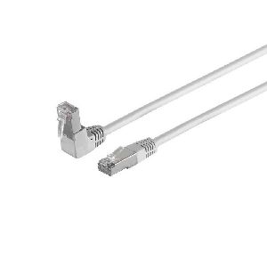 Patchkabel cat 6 S/FTP PIMF 90°-gerade weiß 0,25m 08-64006
