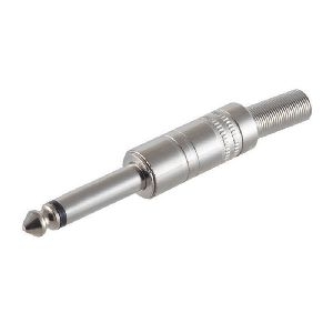 Klinkenstecker, Mono 2-pol, 6,3mm, Metall 50600