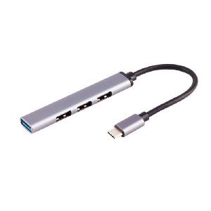USB-C Hub, 3.0, 4-fach USB-A, ALU, slim, 0,12m 13-50002