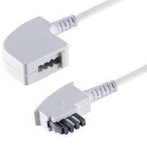 TAE-N Stecker - TAE-N Kupplung 4-adrig weiß 6m 70216-W