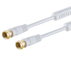 F-Stecker - F-Stecker verg. Ferrit, weiß, 2,5m 80093-G-128CP