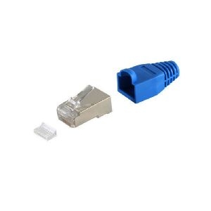 Netzwerkstecker cat.5 u. 6 Einführhilfe+Tülle blau 72057-B