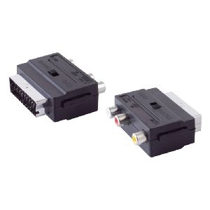 Scart-Adapter mit 3 Cinchbuchsen, IN/OUT Schalter 94034