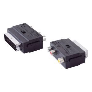 Scart-Adapter mit 3 Cinchbuchsen, IN/OUT Schalter 94034