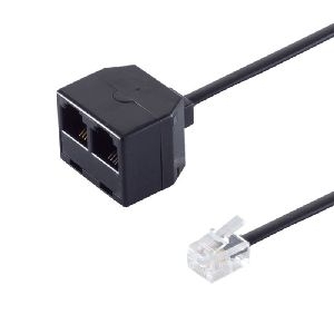 Western-Stecker 4/4 / 2 Western-Buchsen 4/4 0,15m 71231-4