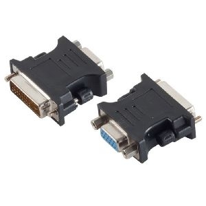 DVI-I (24+5) Adapter, VGA-Buchse, PVC, schwarz 77416