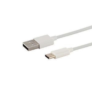 USB-A Ladekabel, USB-C, 2.0, ABS, weiß, 0,5m 14-13040