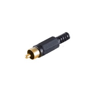 Cinchstecker - schwarz - vergoldet Kontakte 51400-SG