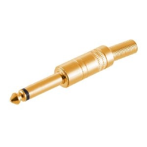 Klinkenstecker, Mono 2-pol 6,3mm Metall vergoldet 50600-G