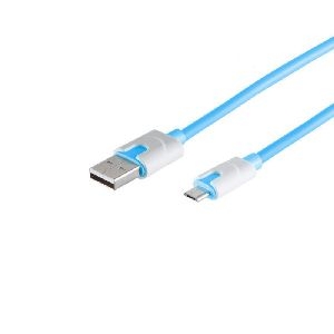 USB Micro B, Ladekabel, blau, 2m 14-50013