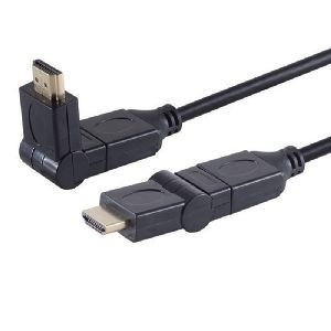 HDMI Kabel, 4K, verg., 2x winkelbar, schwarz, 1m 77470-7
