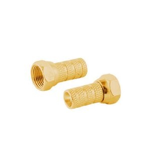 F-Stecker, 4,0 vergoldet, mit großer Mutter 85002-AG