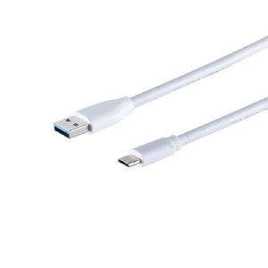USB-A Adapterkabel, USB-C, 3.0, weiß, 1,8m 13-31186