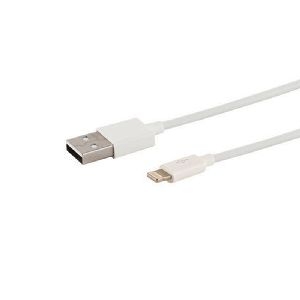 USB-A Ladekabel, 8-Pin, 2.0, ABS, weiß, 0,2m 14-12045
