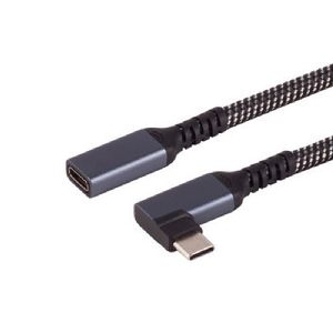 USB-C Verlängerungskabel, 3.2, 90°, PD, Tex., 0,5m 14-74013