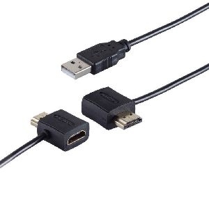HDMI Strom-Einspeiseadapter, USB, PVC, schwarz 10-01002