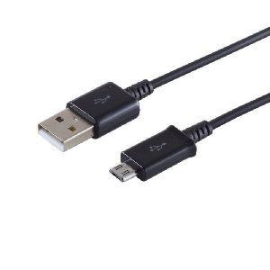 USB-A Ladekabel, Micro-B, PVC, schwarz, 1m 33908