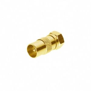 IEC-Stecker auf F-Stecker, vergoldet 85323-G