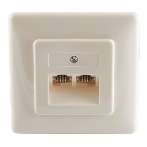 UAE Anschlußdose 2 x 8/8 parallel Metallrahmen UP 74231-