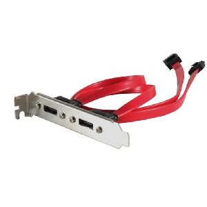 Slotblech 2x eSATA, 3Gb/s, mit Kabel 75626