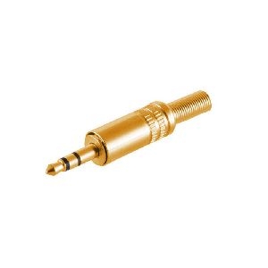 Klinkenstecker Stereo 3,5mm, Metall, vergoldet 51200-MG