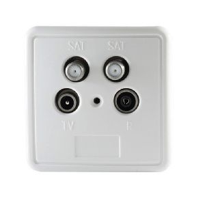 Ant-Dose, BK+2 SAT, Stich Rück., 1 dB, 4-fach weiß 15-95003