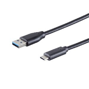 USB-A Adapterkabel, USB-C, 3.0, schwarz, 1m 77141-1.0