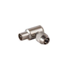 Koaxial-Winkelstecker, Schraubanschluß, Metall 82020-1M