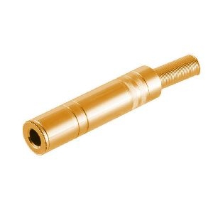 Klinkenkupplung Mono 6,3mm, Metall, vergoldet 50800-G