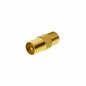 IEC-Stecker auf F-Buchse, vergoldet 85322-G