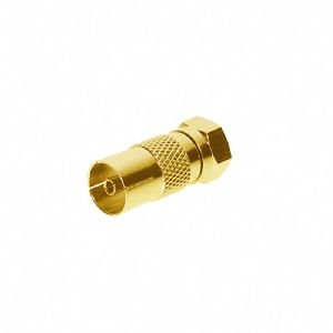 IEC-Buchse auf F-Stecker, vergoldet 85321-G