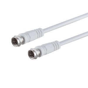 F-Stecker - F-Stecker, 3c2v, >80dB, weiß, 2,5m 80093-32
