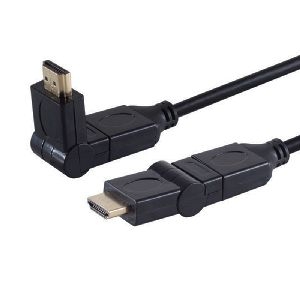 HDMI Kabel, 4K, verg., 2x winkelbar, schwarz, 0,5m 77470-0.5-7