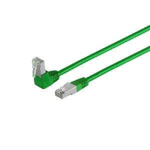 Patchkabel cat 6 S/FTP PIMF 90°-gerade grün 0,25m 08-64003