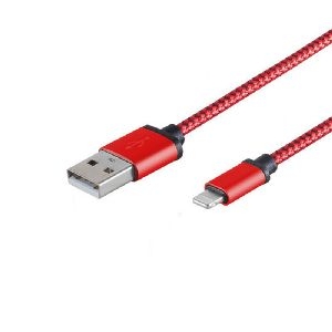 8-Pin, Ladekabel, Nylon, rot, 2m 14-50126