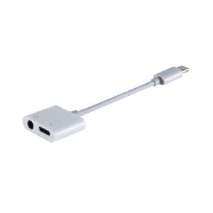 8-Pin Audio Adapter mit Ladefunktion, 3,5mm, weiß 14-05013