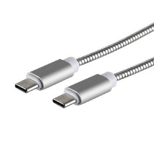 USB-C Ladekabel, PD, steel, silber, 1m 14-14001