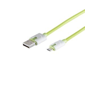 USB Micro B, Ladekabel, grün, 0,3m 14-50003