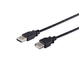 USB-A Verlängerungskabel, 2.0, schwarz, 0,3m 13-24305