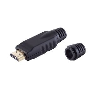 HDMI-A Stecker, Löttechnik, Metall, schwarz 77405-S
