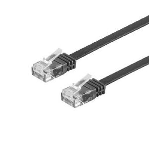 Patchkabel Cat. 6 flach, U/UTP, schwarz, 15m 75725-SLS