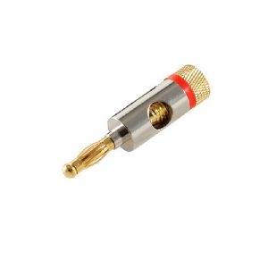 Bananenstecker, Metall, verg. Kontakte, rot 56210-R