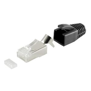 RJ-45 Modularstecker, 8P8C, STP, 23AWG, schwarz 72067-S