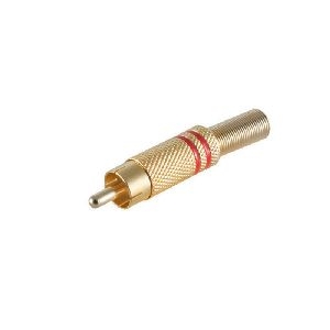 Cinchstecker Metall vergoldet, 6mm, rot 52020-R