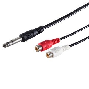 Klinkenstecker 6,3mm - 2 Cinchbuchse, 0,2m 30461