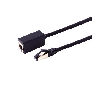 RJ-45 Verlängerung Cat. 8.1 LSZH schwarz 0,5m 08-44015